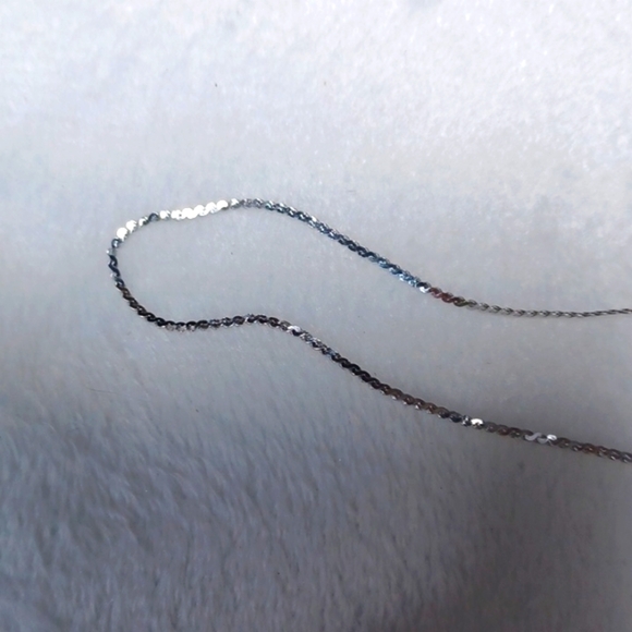 Sterling Silver Sepertine  925  Lab Diamond Circle   Pendant 24 Long - Picture 7 of 10